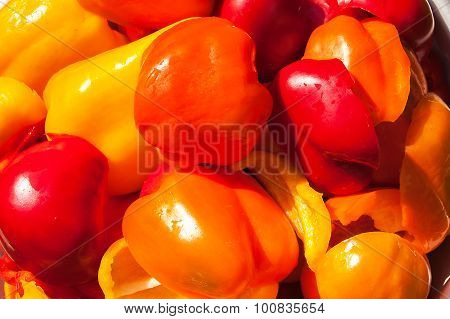 red and orange sweet pepper