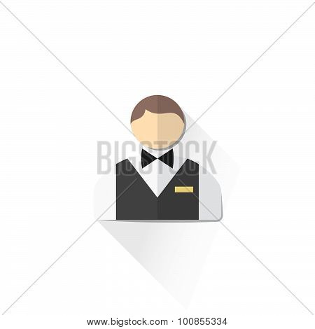 Color Male Service Staff Icon Illustration.