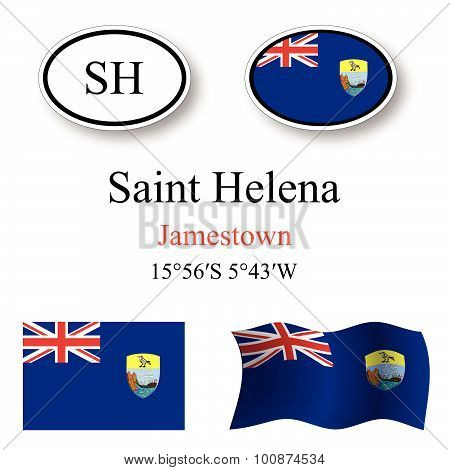 Saint Helena Icons Set