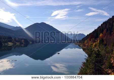 a photo of the sylvenstein speicher in bavaria - south germany