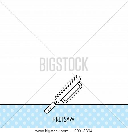 Fretsaw icon. Carpenter work tool sign.