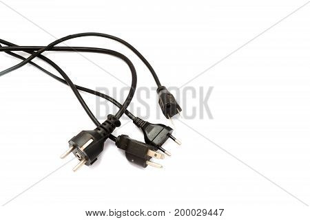 Group Of Electric Plug For Computer ,monitor And Power Supply