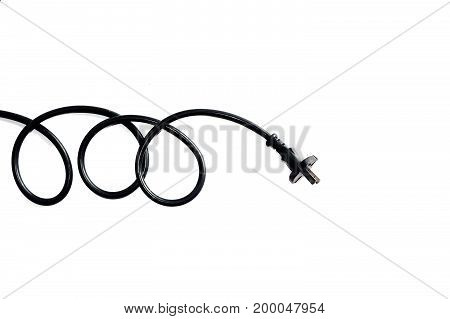 A Black Electrical  Plug On White Background