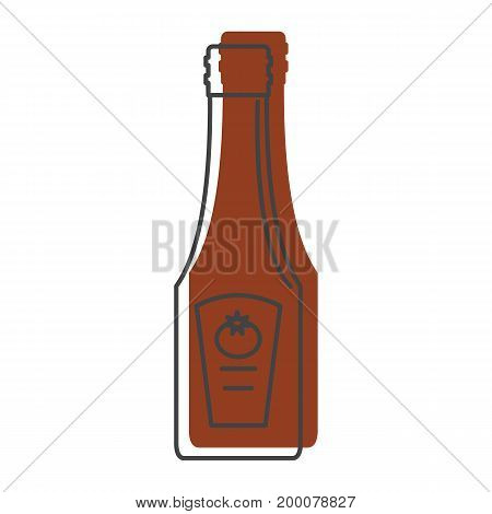 Ketchup icon in doodle style isolated on white background object for summer party barbeque design and web vector illustration