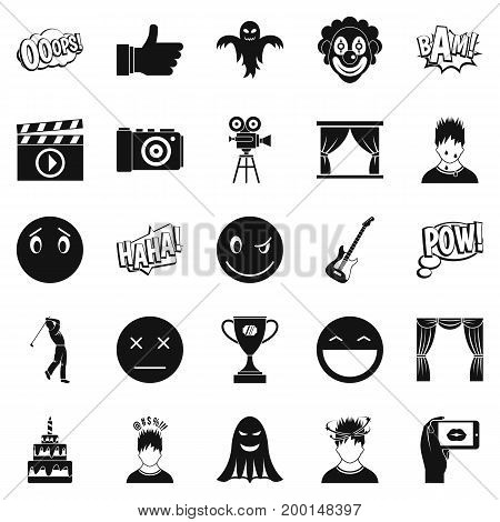 Affective icons set. Simple set of 25 affective vector icons for web isolated on white background