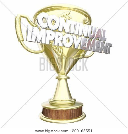 Continual Improvement Trophy Award Prize 3d Illustration