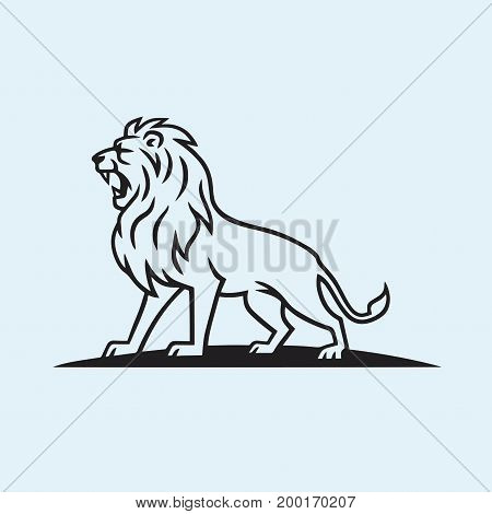 Lion Logo Mascot Illustration Template Vector Drawing