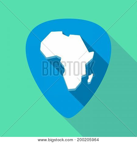 Long Shadow Plectrum With  A Map Of The African Continent
