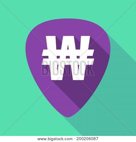 Long Shadow Plectrum With A Won Currency Sign