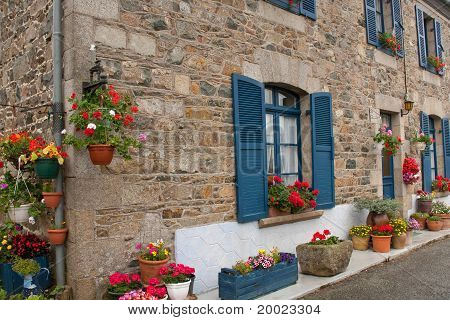 Traditionele decoratieve bloemen In Normandië, Frankrijk