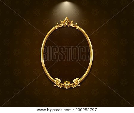 Thai art frame border pattern vector illustration