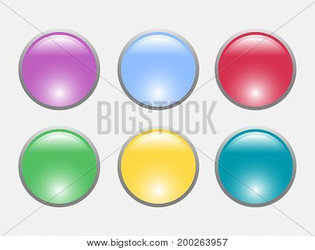 Color buttons set isolated on white background