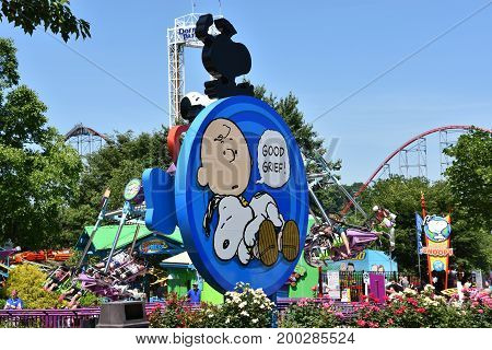 ALLENTOWN, PA - JUN 11: Dorney Park in Allentown, Pennsylvania, as seen on Jun 11, 2017. It features some of the world's most prominent roller coasters.