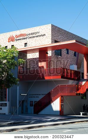 Brisbane, Australia - July 9, 2017: Griffith University Queensland Conservatorium at Southbank. It has 45000 students across 5 campuses.