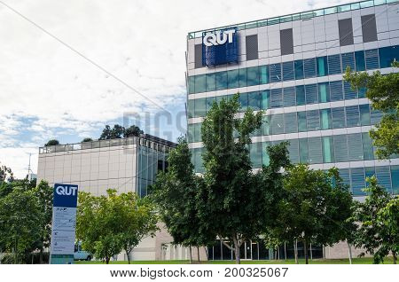 Brisbane, Australia - July 9, 2017: Queensland University of Technology has 48000 students across 3 campuses, including Garden Point in Brisbane.