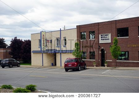 CADILLAC, MICHIGAN / UNITED STATES - MAY 31, 2017: 
One may enjoy bowling at Parkview Lanes in downtown Cadillac.