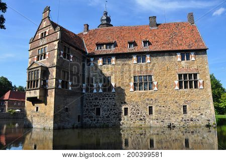 Exterior view of old Wasserburg Vischering in Germany