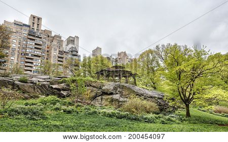 Central Park And Manhattan Skyline In Nyc