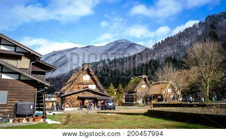 Historic Village Of Shirakawago At Winter