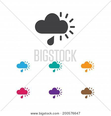 Vector Illustration Of Air Symbol On Rainy Cloud Icon