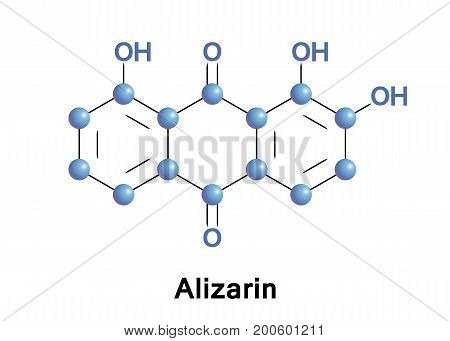 Alizarin or dihydroxyanthraquinone is an organic compound with formula C14H8O4 that has been used throughout history as a prominent red dye principally for dyeing textile fabrics.