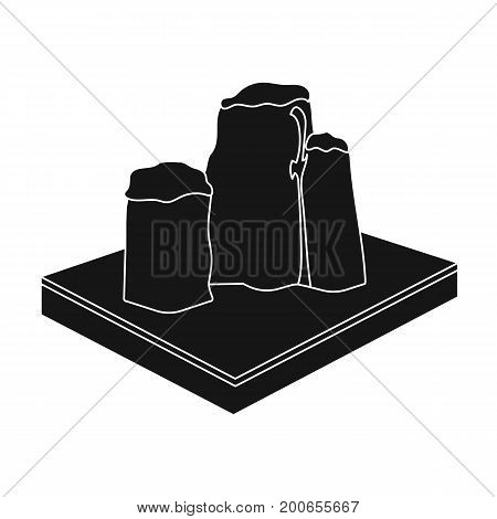 Mountains, rocks and landscape. Relief and mountains single icon in black style isometric vector symbol stock illustration .