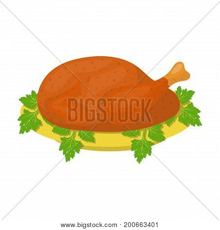 Delicious fried chicken.Chicken and cooking single icon in cartoon style vector symbol stock illustration .