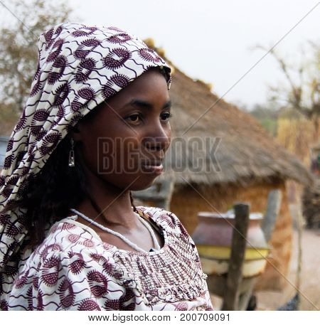 View to fulbe aka fulani tribe woman - 26-02-2014 Tchamba Cameroon