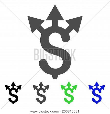 Expences flat vector pictogram. Colored expences, gray, black, blue, green pictogram variants. Flat icon style for application design.
