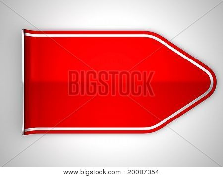 Unsticked rosso piegato adesivo o etichetta