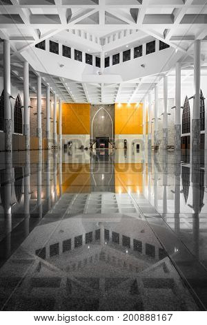 SONGKHLA THAILAND MAY 122016 : Beautiful interior space of Central Songkhla Mosque Thailand.