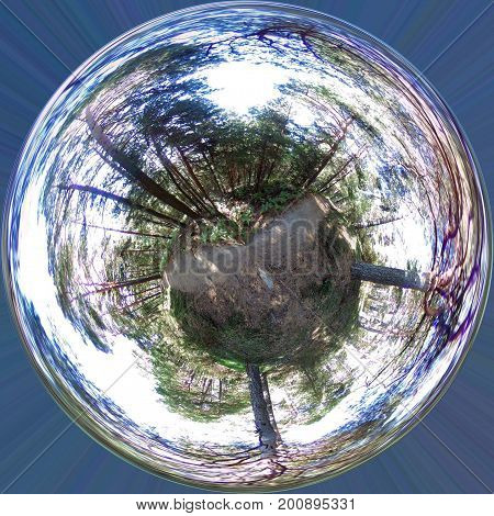 Litle planet. Ortiz road. Valley of the Barranca Guadarrama Mountain range. Madrid's community. Spain. Europe.