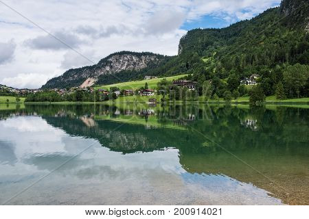 The Mountain Lake Thiersee In Tyrol, Austria