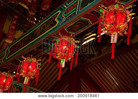 Interior Tua Pek Kong Chinese Temple. Bintulu City, Borneo, Sarawak, Malaysia