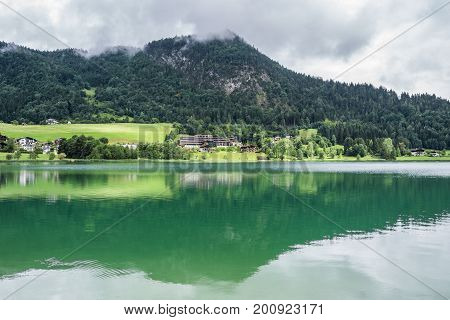 The Mountain Lake Thiersee In Tyrol, Austria