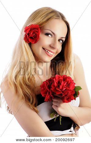 Fiori azienda bella ragazza
