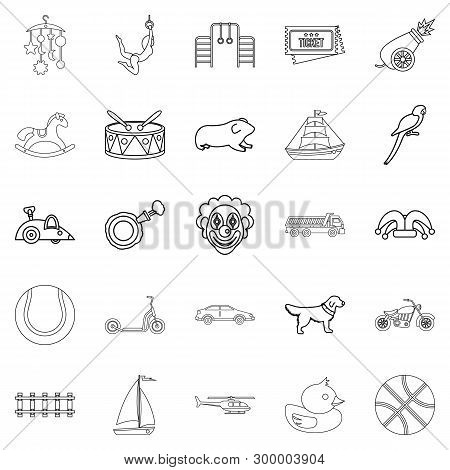 Puerility Icons Set. Outline Set Of 25 Puerility Icons For Web Isolated On White Background