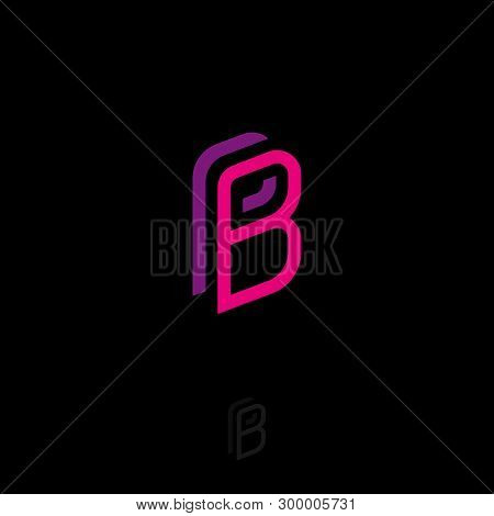 The Letters B And P As A Shield. B, P Monogram Of Thick Lines. Web, User Interface Icon. Identity. M