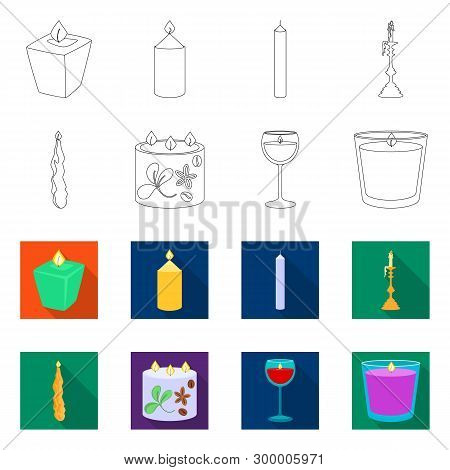 Vector Illustration Of Relaxation And Flame Logo. Set Of Relaxation And Wax Vector Icon For Stock.