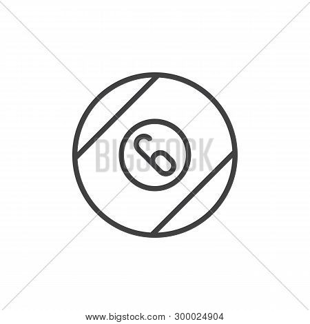 Billiard Ball Line Icon. Linear Style Sign For Mobile Concept And Web Design. Pool Ball Number 6 Out