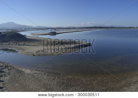 View Of Santa Gilla Pond In Cagliari