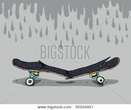 Trasiga skateboard