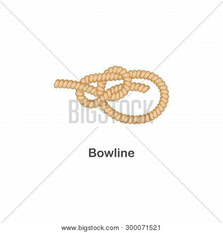 Type Of Nautical Or Marine Node Bowline Knot For Rope With A Loop.