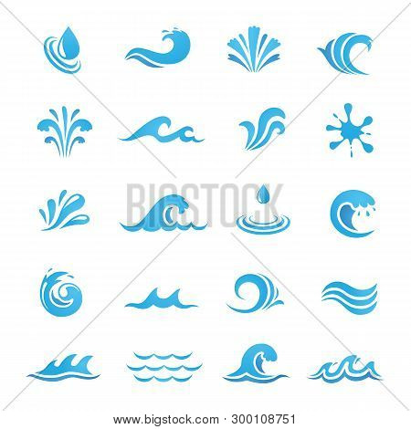 Water Design Elements. Can Be Used As Icon, Symbol Or Logo Design