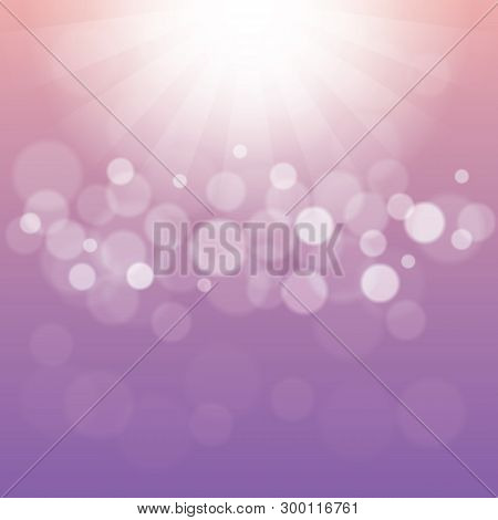 Abstract Light Purple Background With Bokeh Defocused Lights