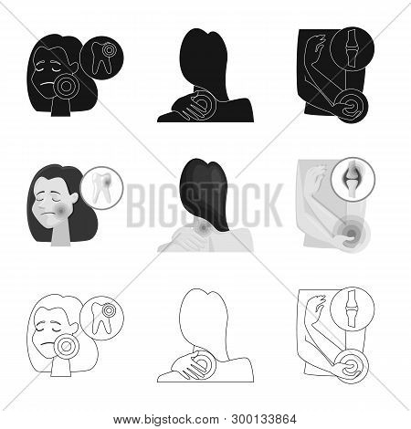 Vector Design Of Hospital And Rendering Logo. Set Of Hospital And Help Stock Symbol For Web.