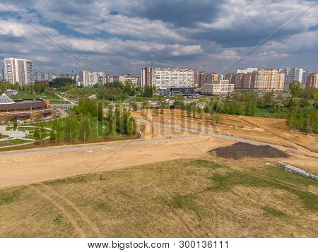 Cleared Land For Construction Site On The Outskirts Of Zelenograd In Moscow, Russia