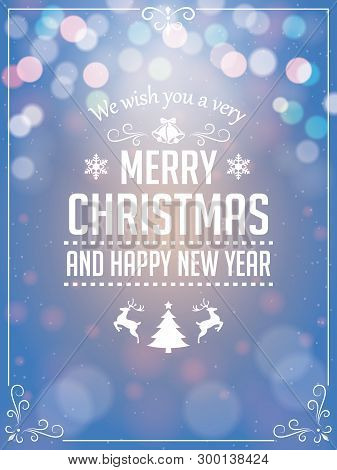 Christmas Greetings Typography. Greeting Card And Poster Design.