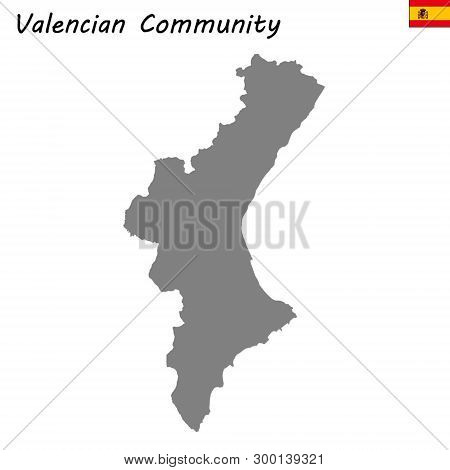High Quality Map Autonomous Community Of Spain. Valencian Community