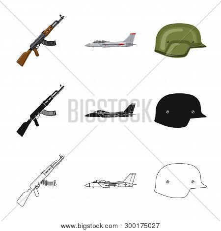 Vector Design Of Weapon And Gun Icon. Set Of Weapon And Army Stock Symbol For Web.